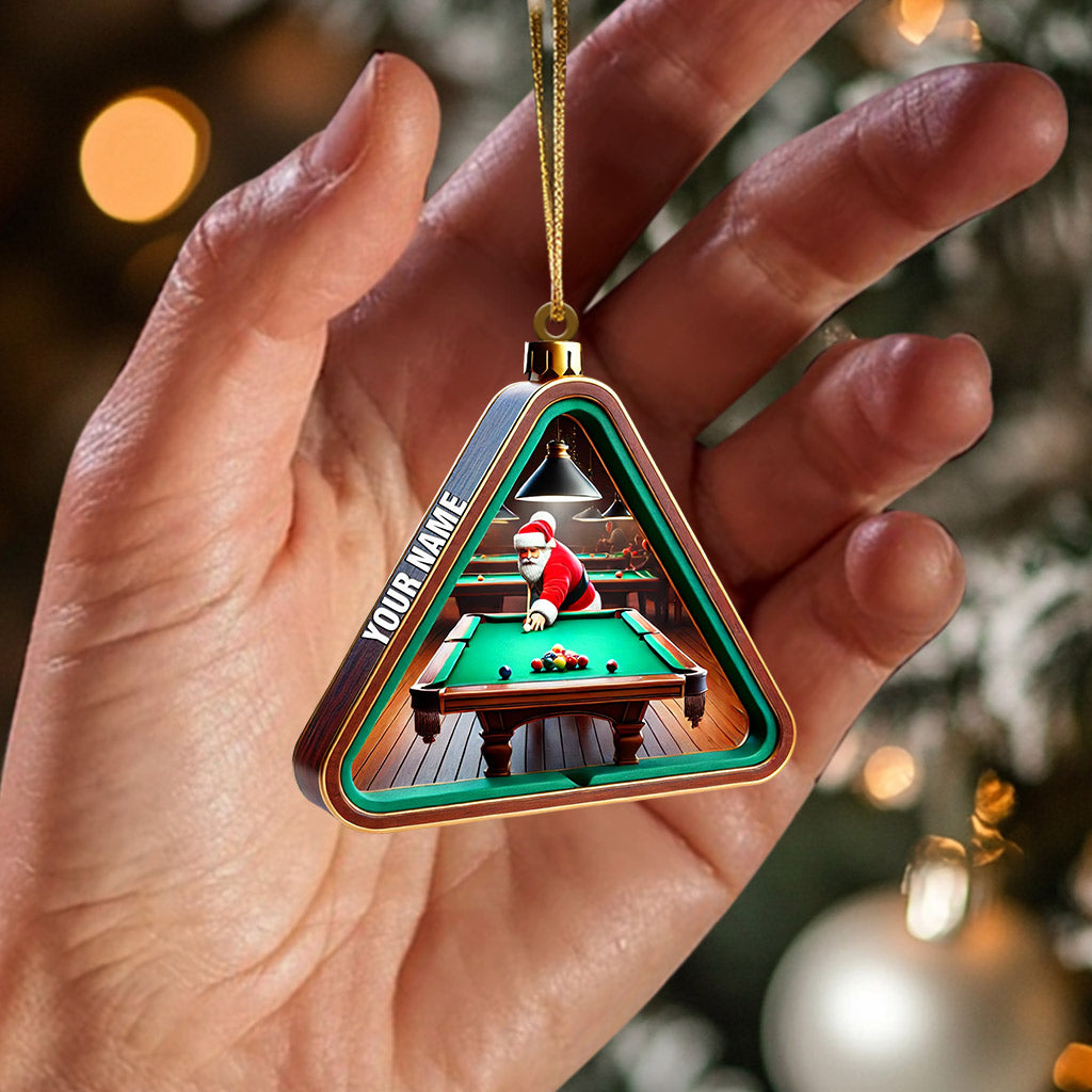 Billiard Santa Decor Christmas Ornament, Personalized Ornament