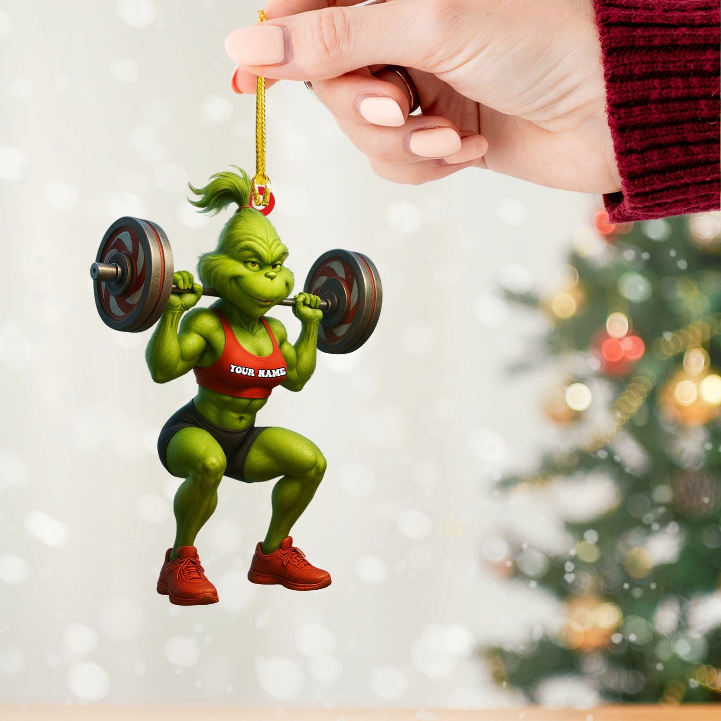 Lady Weightlifting, Home Decor, Christmas Ornament, Personalized Ornament