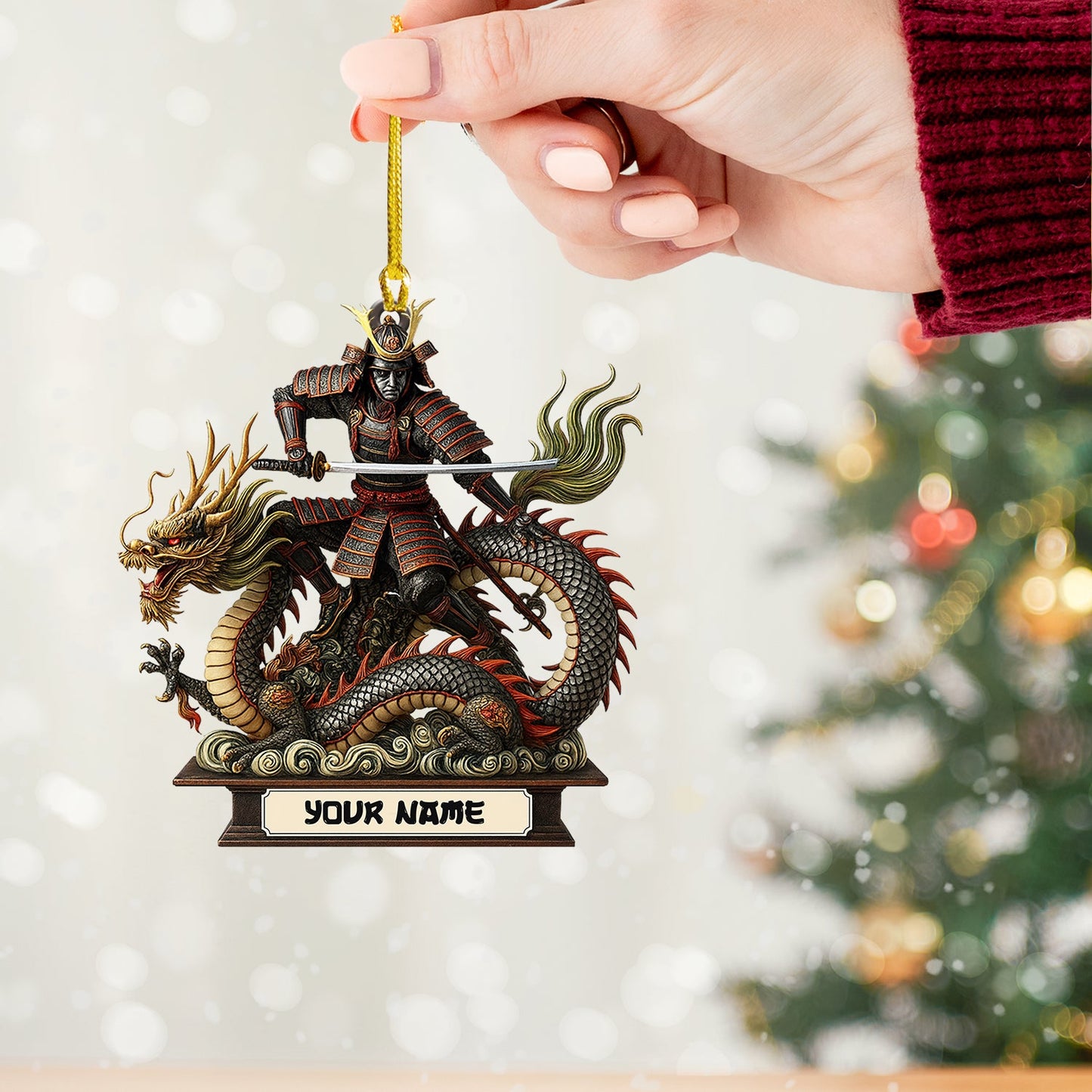Dragon Samurai, Home Decor, Christmas Ornament, Personalized Ornament