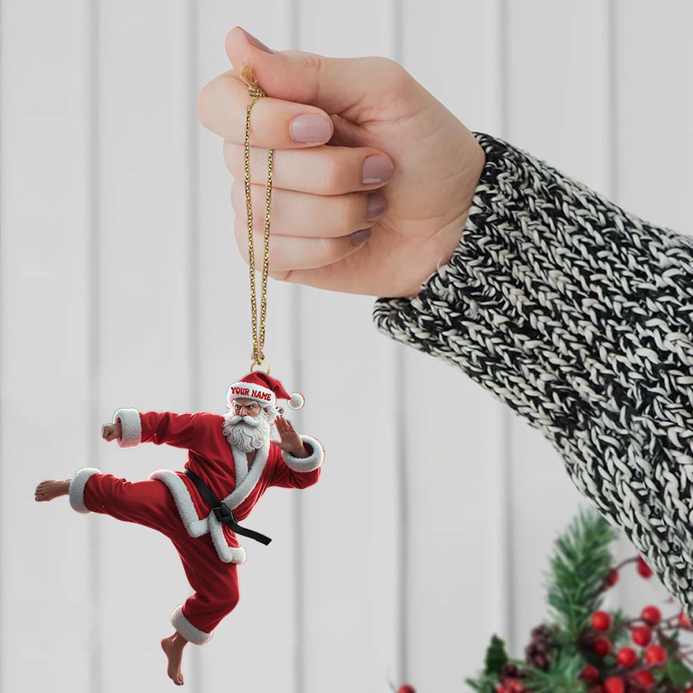 Karate Santa, Home Decor, Christmas Ornament, Personalized Ornament