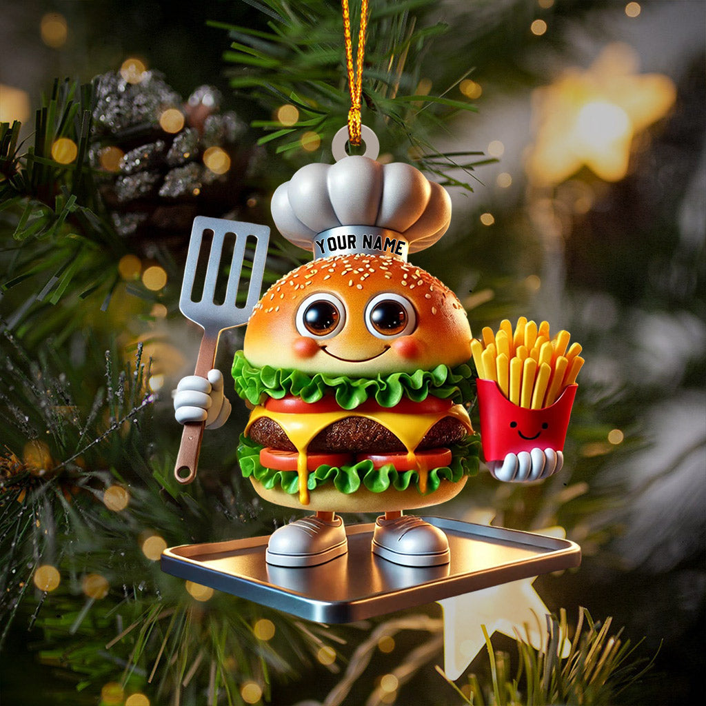 Fast Food Home Decor Christmas Ornament, Personalized Ornament