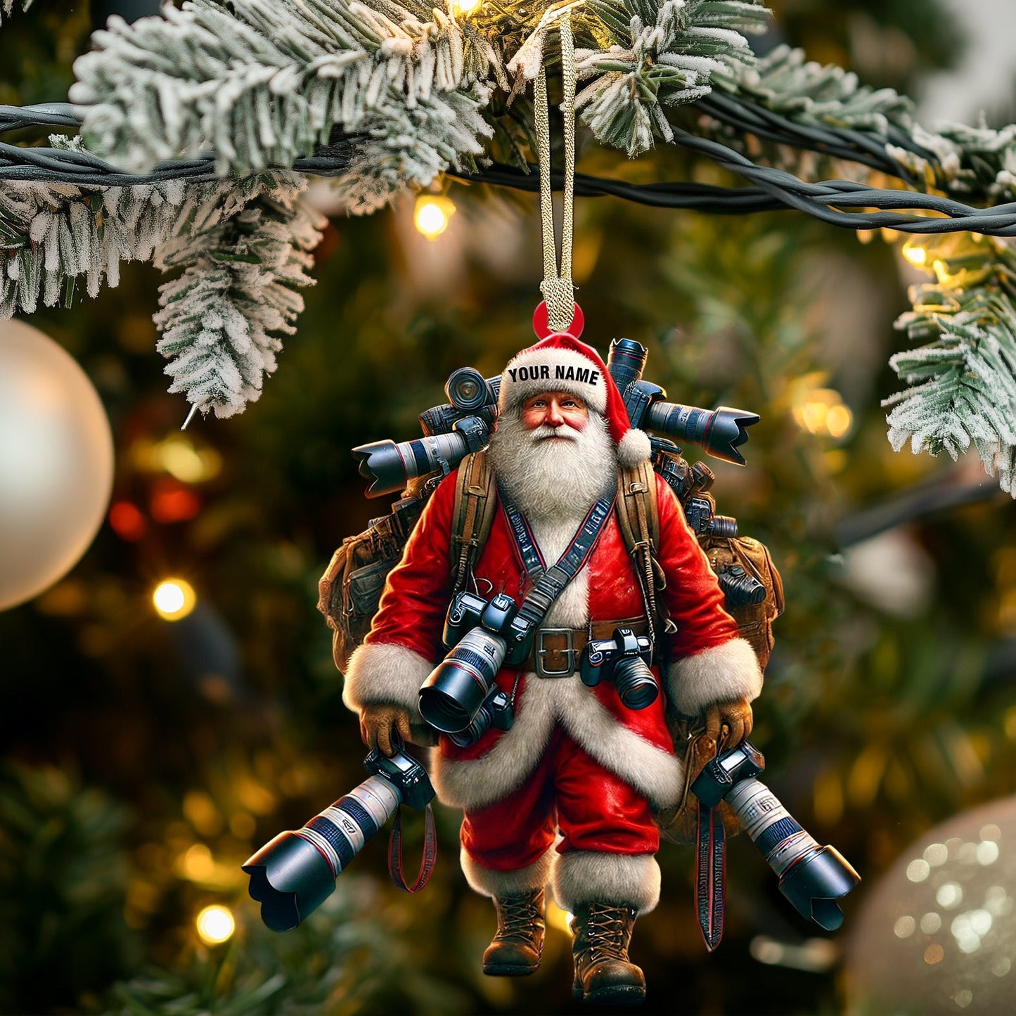 Photographer Santa Home Decor Christmas Ornament, Personalized Ornament