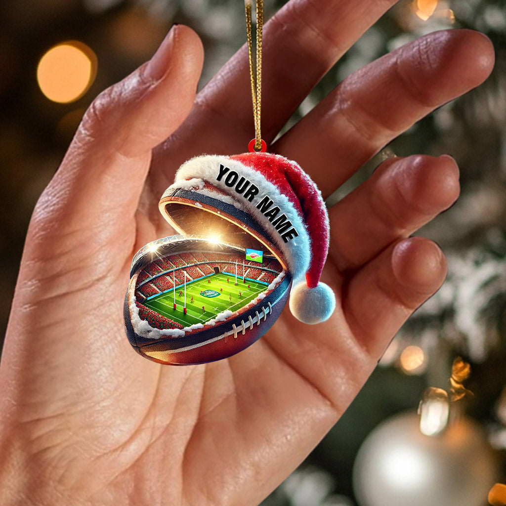 Gridiron Football Stadium Home Decor Christmas Ornament, Personalized Ornament