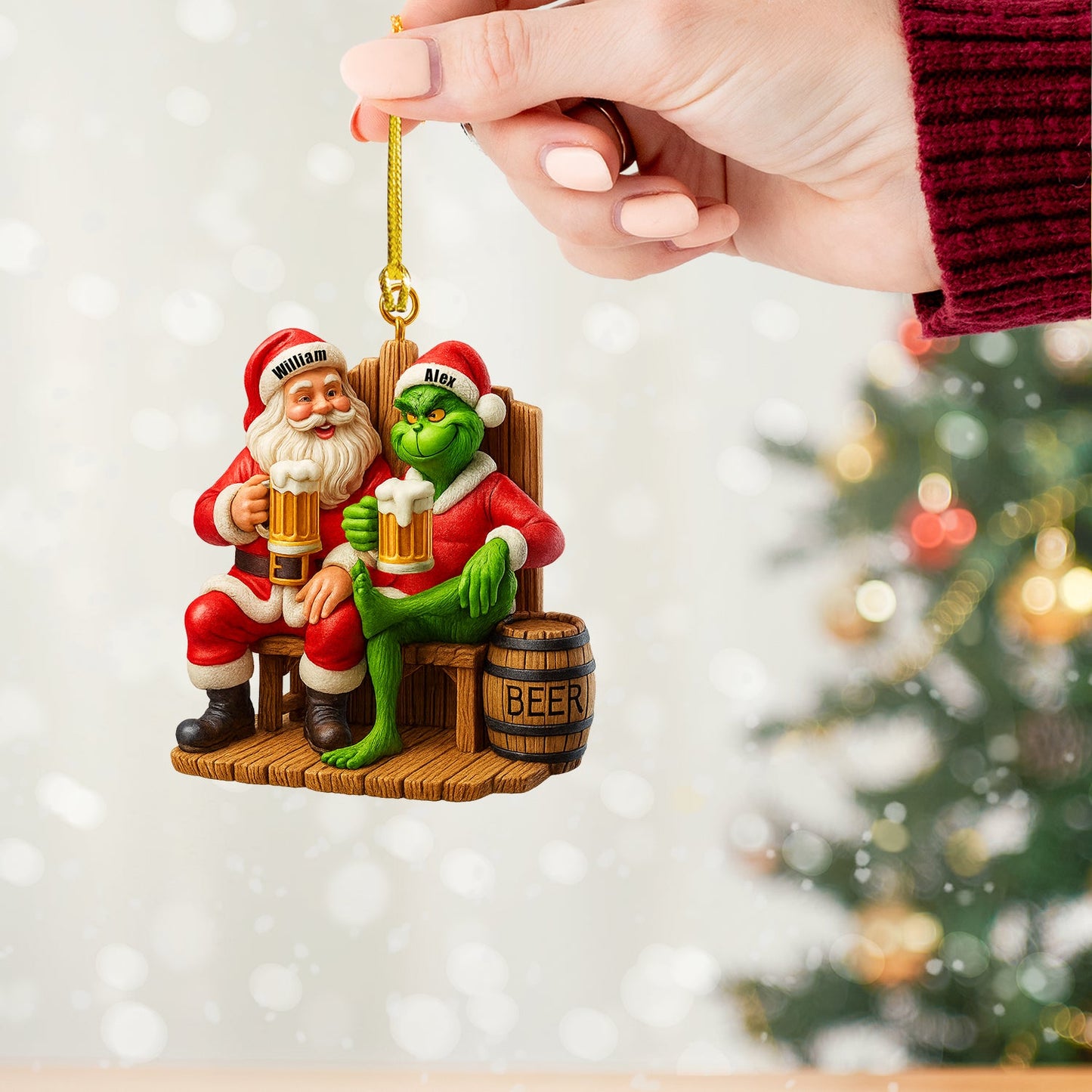 Beer Friends, Home Decor, Christmas Ornament, Personalized Ornament