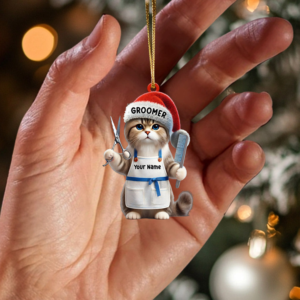 Groomer Cat Home Decor Christmas Ornament, Personalized Ornament