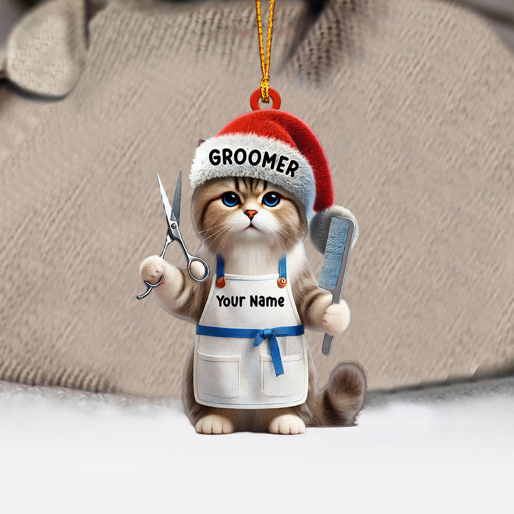 Groomer Cat Home Decor Christmas Ornament, Personalized Ornament