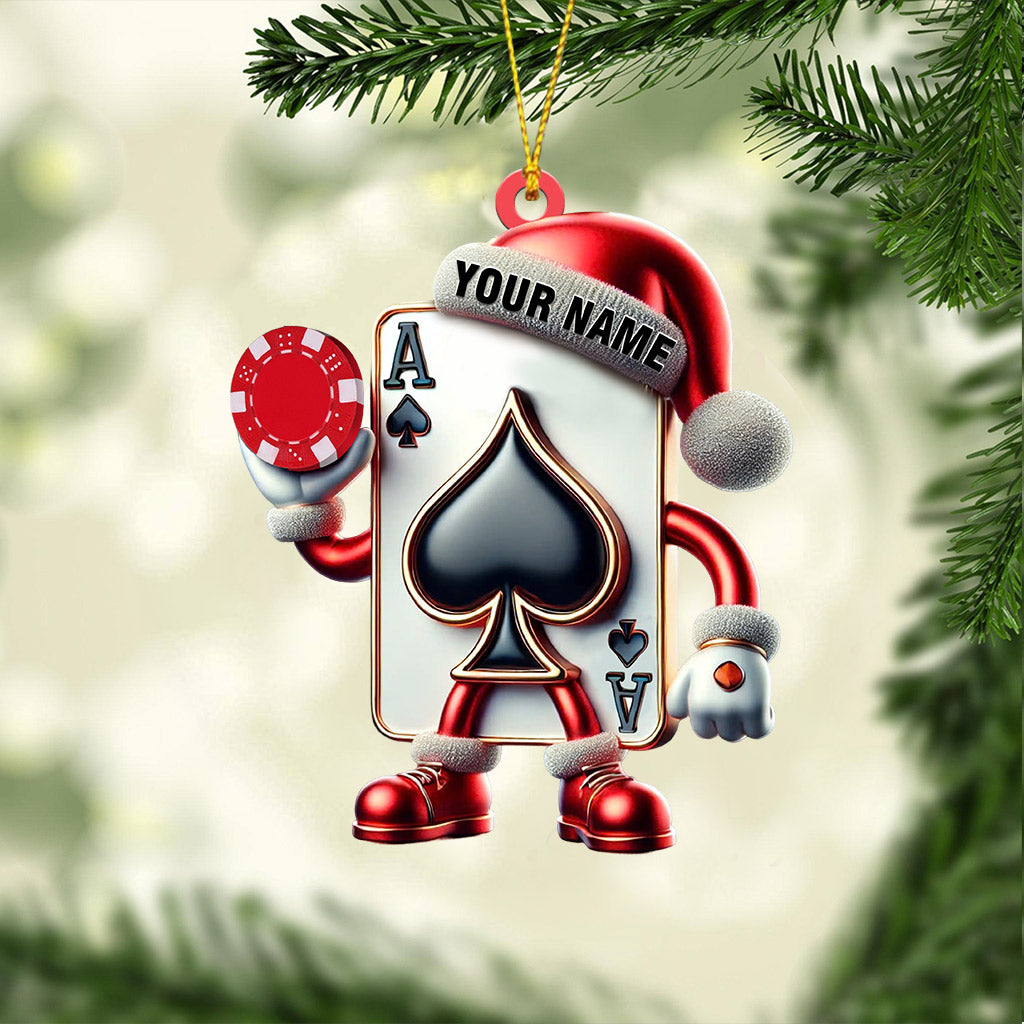 Poker Home Decor Christmas Ornament, Personalized Ornament
