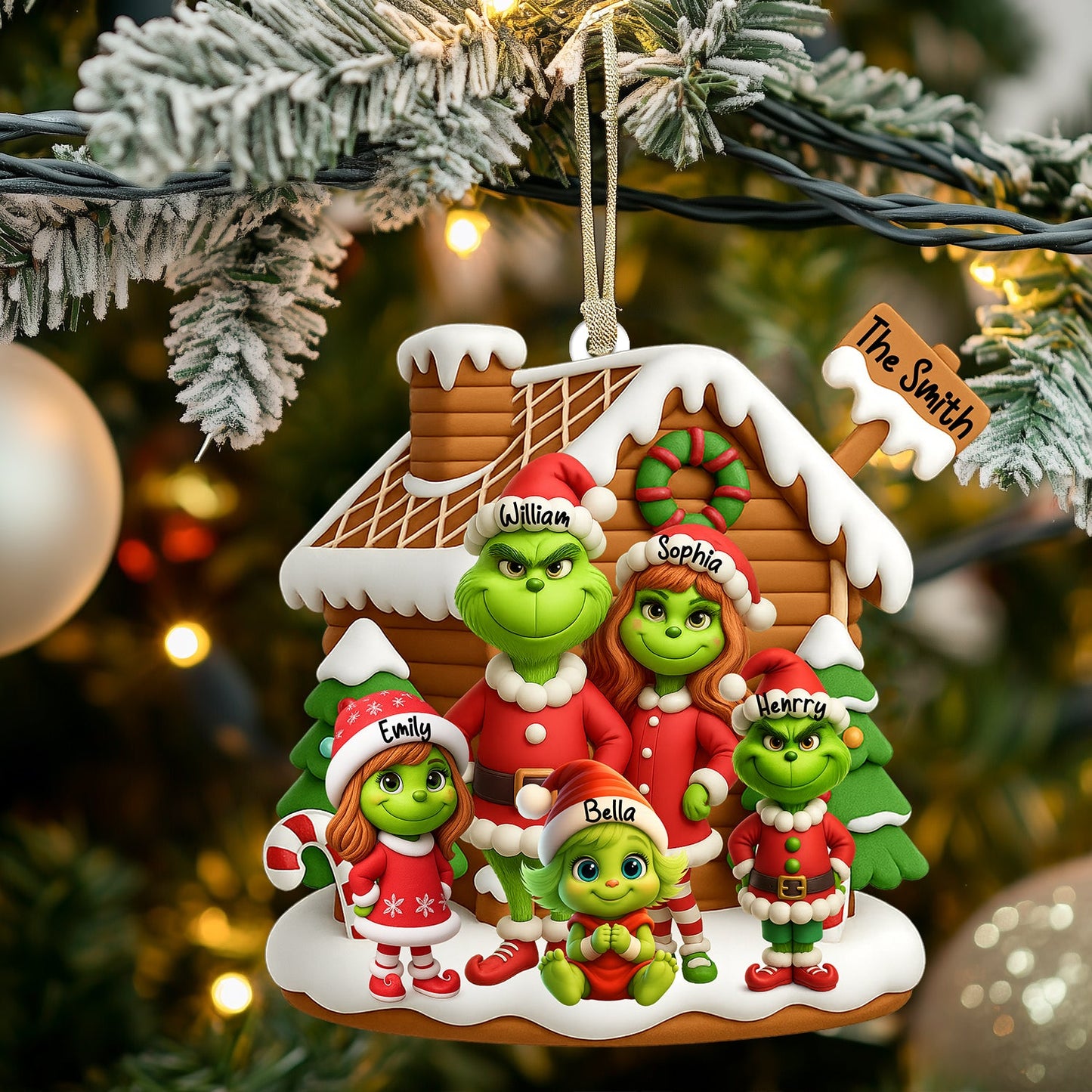 ELF Family Christmas, Home Decor, Christmas Ornament, Personalized Ornament