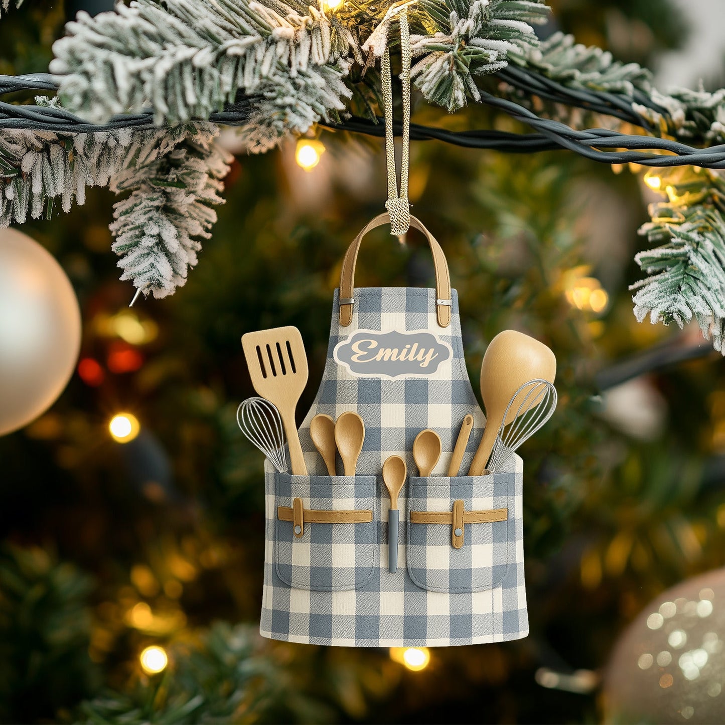 Apron Christmas, Home Decor, Christmas Ornament, Personalized Ornament