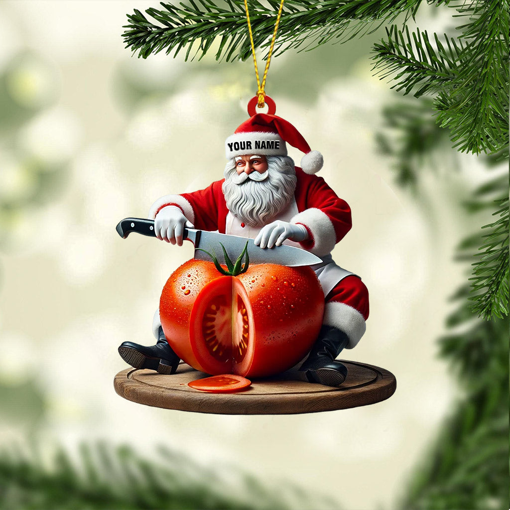 Chef Santa Home Decor Christmas Ornament, Personalized Ornament