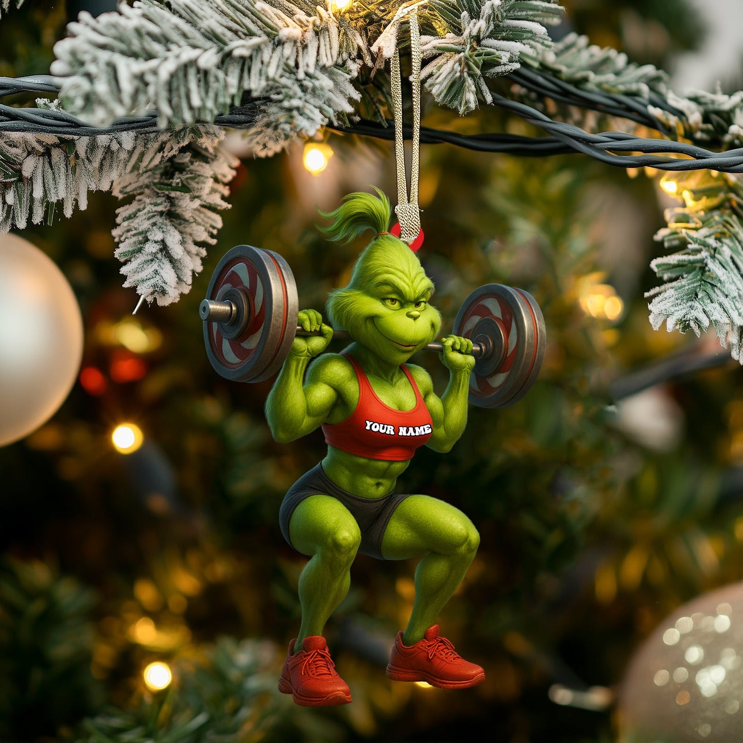 Lady Weightlifting, Home Decor, Christmas Ornament, Personalized Ornament