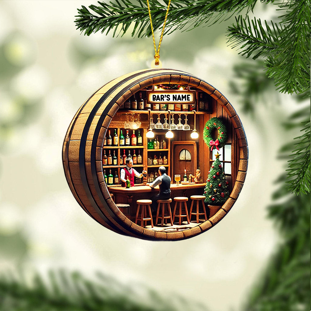 Bar Home Decor Christmas Ornament, Personalized Ornament