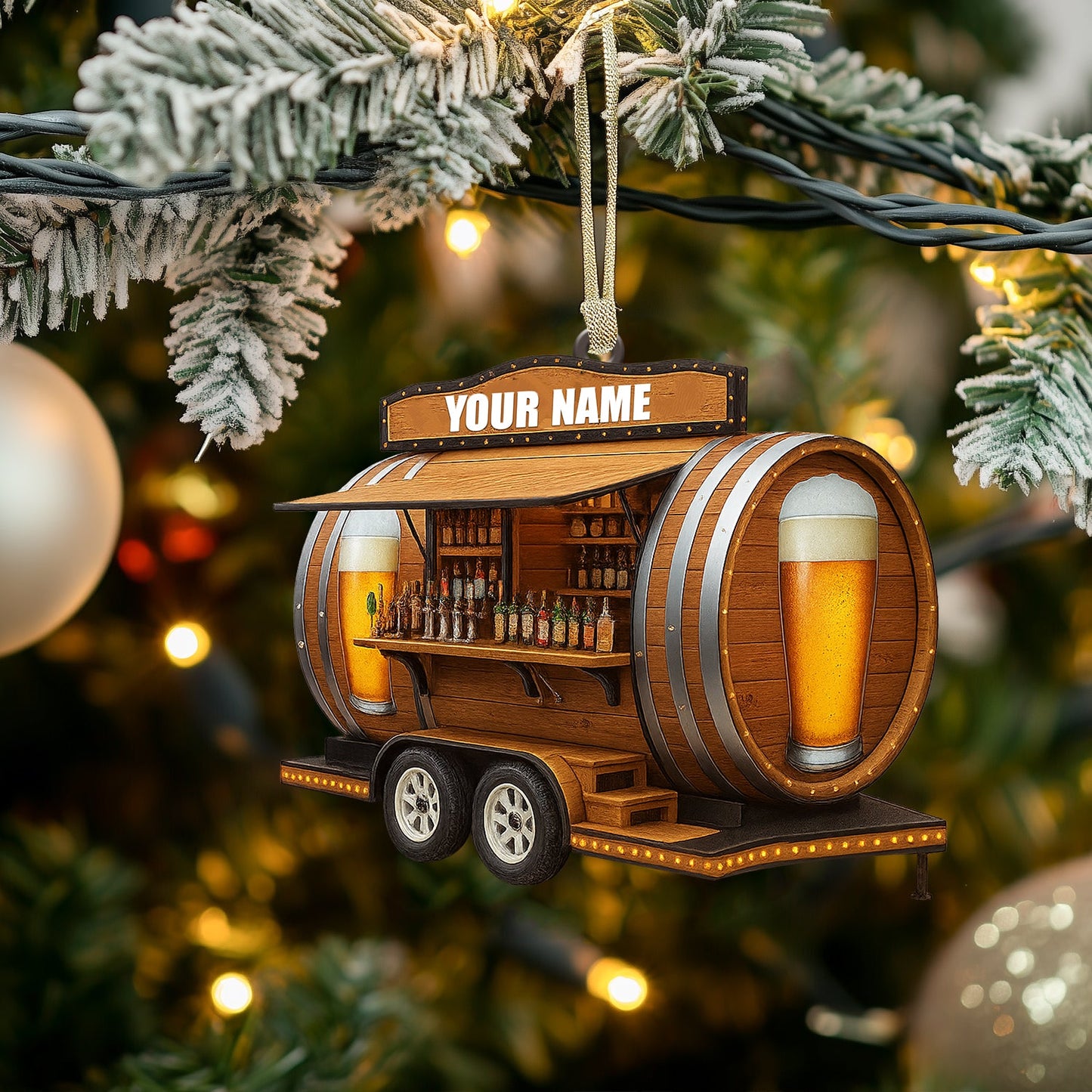 Christmas Beer Shop, Home Decor, Christmas Ornament, Personalized Ornament