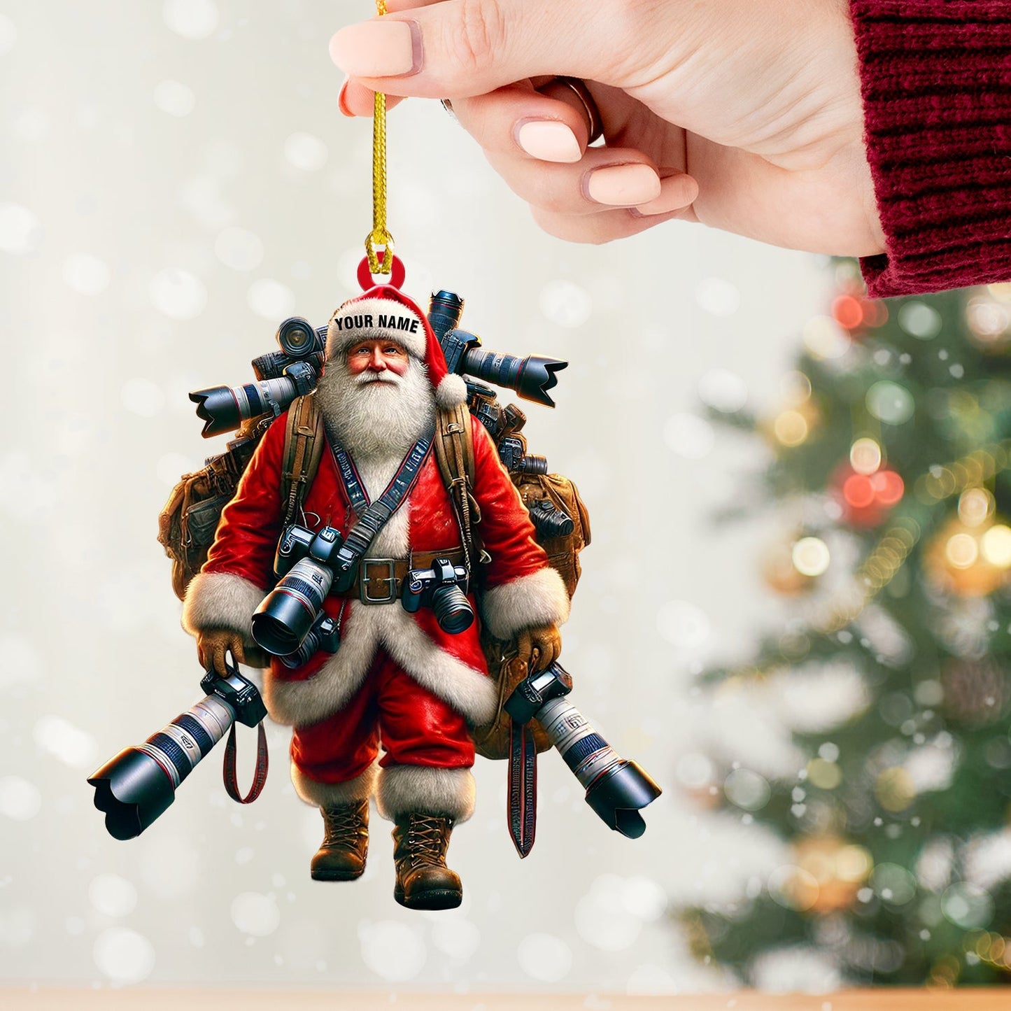 Photographer Santa Home Decor Christmas Ornament, Personalized Ornament