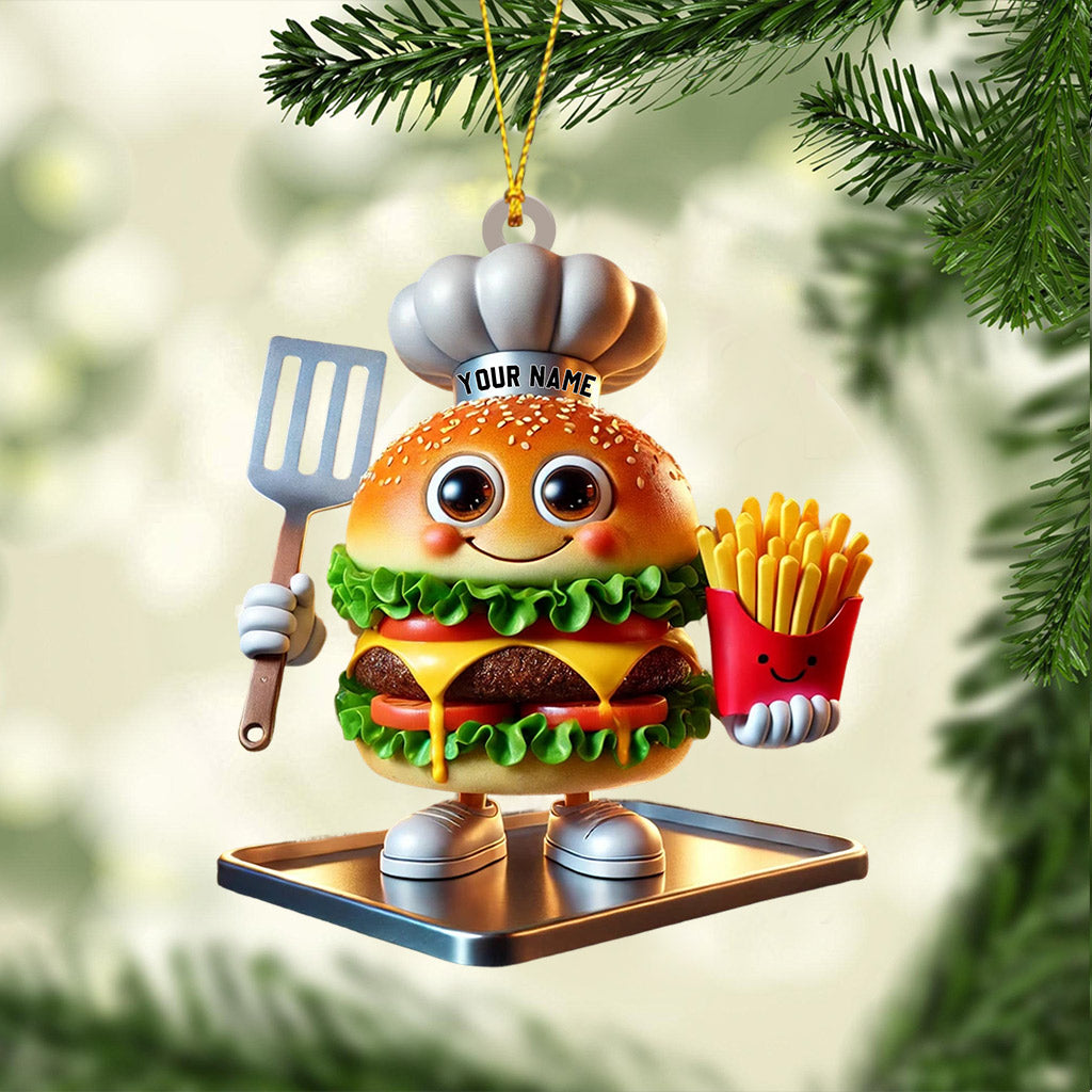 Fast Food Home Decor Christmas Ornament, Personalized Ornament