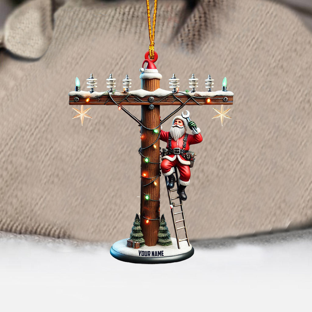 Santa Electrician Christmas Ornament, Personalized Ornament