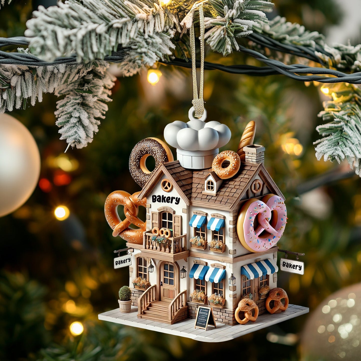 Sweet Bakery Home Decor Christmas Ornament, Personalized Ornament