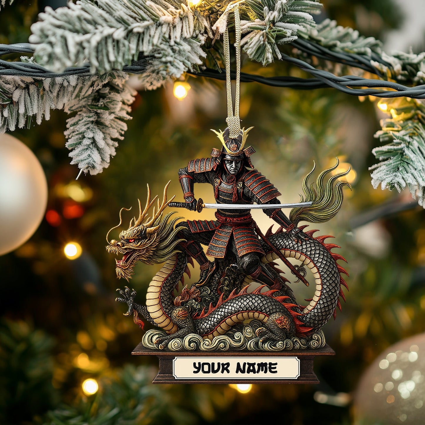 Dragon Samurai, Home Decor, Christmas Ornament, Personalized Ornament