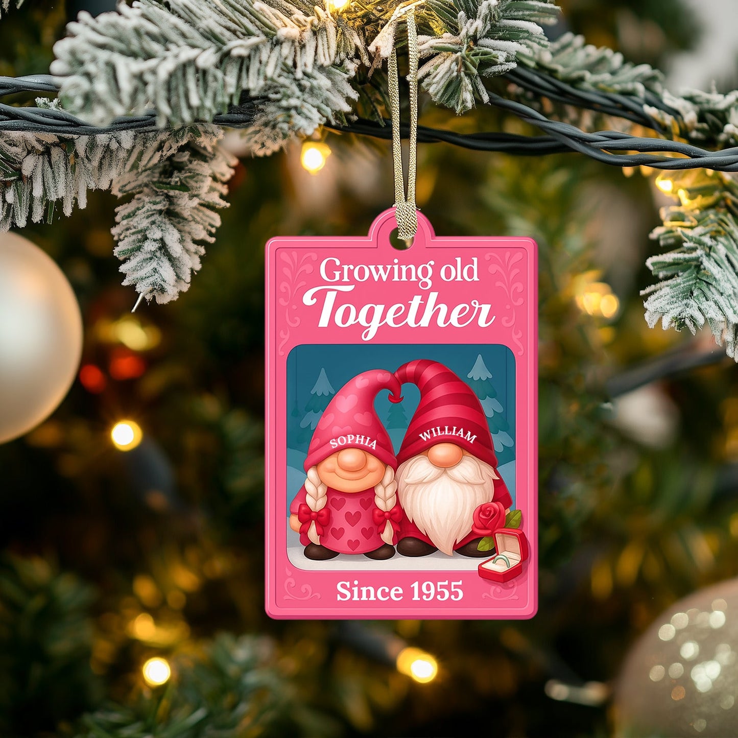 Growing Old Together Christmas, Home Decor, Christmas Ornament, Personalized Ornament