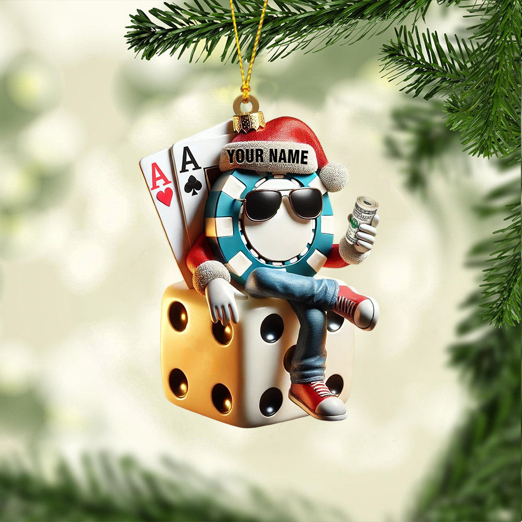 Dice Home Decor Christmas Ornament, Personalized Ornament