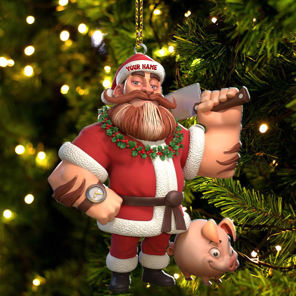 Christmas Butcher Home Decor, Christmas Ornament, Personalized Ornament