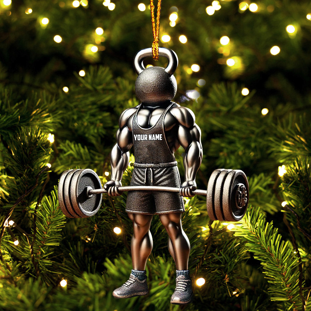 Weightlifter Lover Christmas Ornament, Personalized Ornament