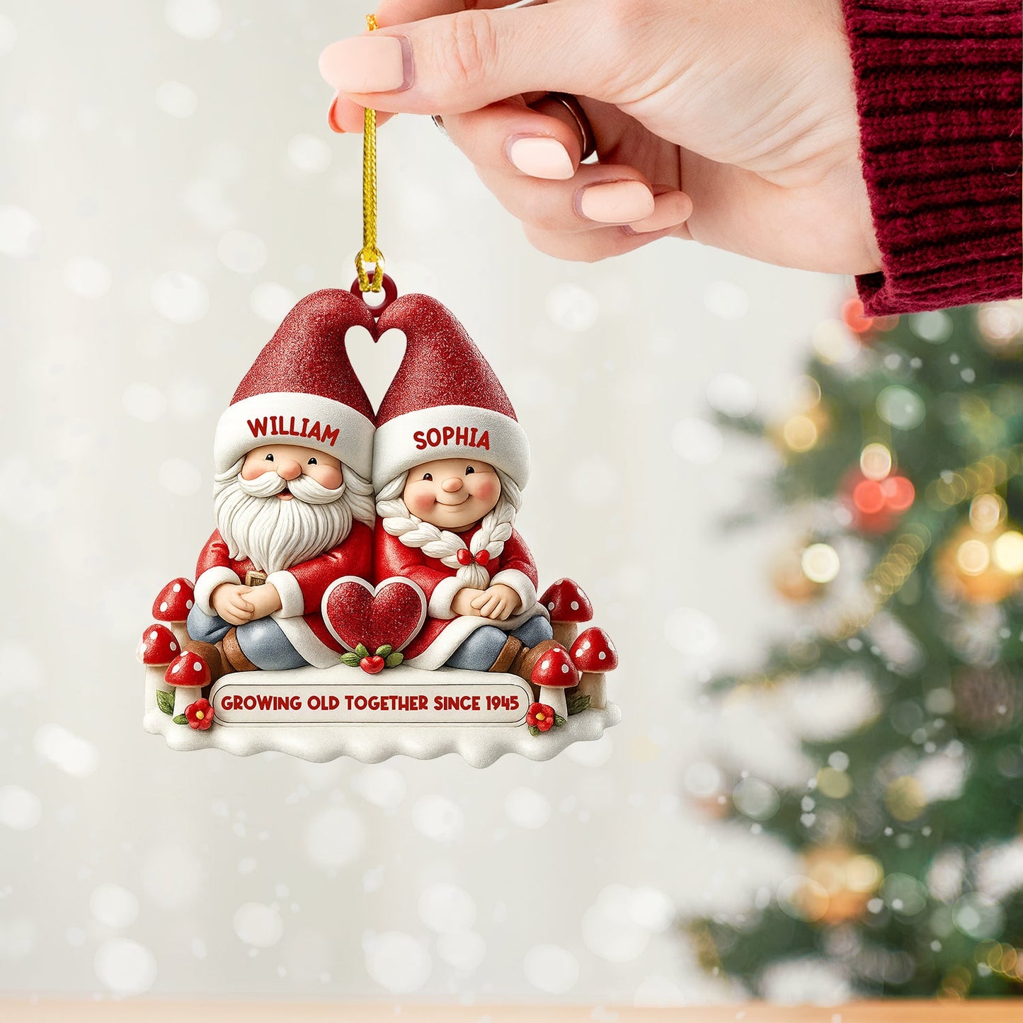 Growing Old Together Christmas, Home Decor, Christmas Ornament, Personalized Ornament