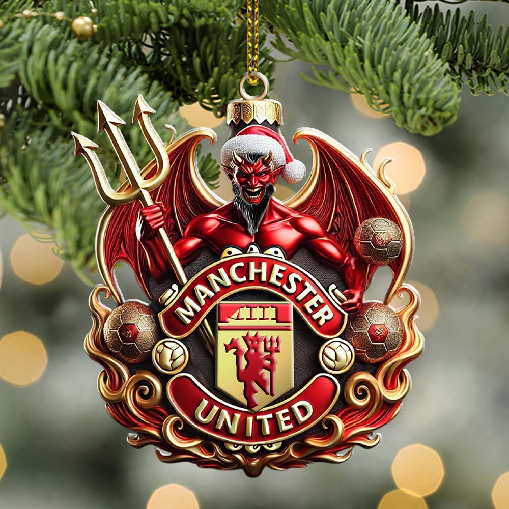 Manchester United Ornament, Christmas Gift for Football Lover
