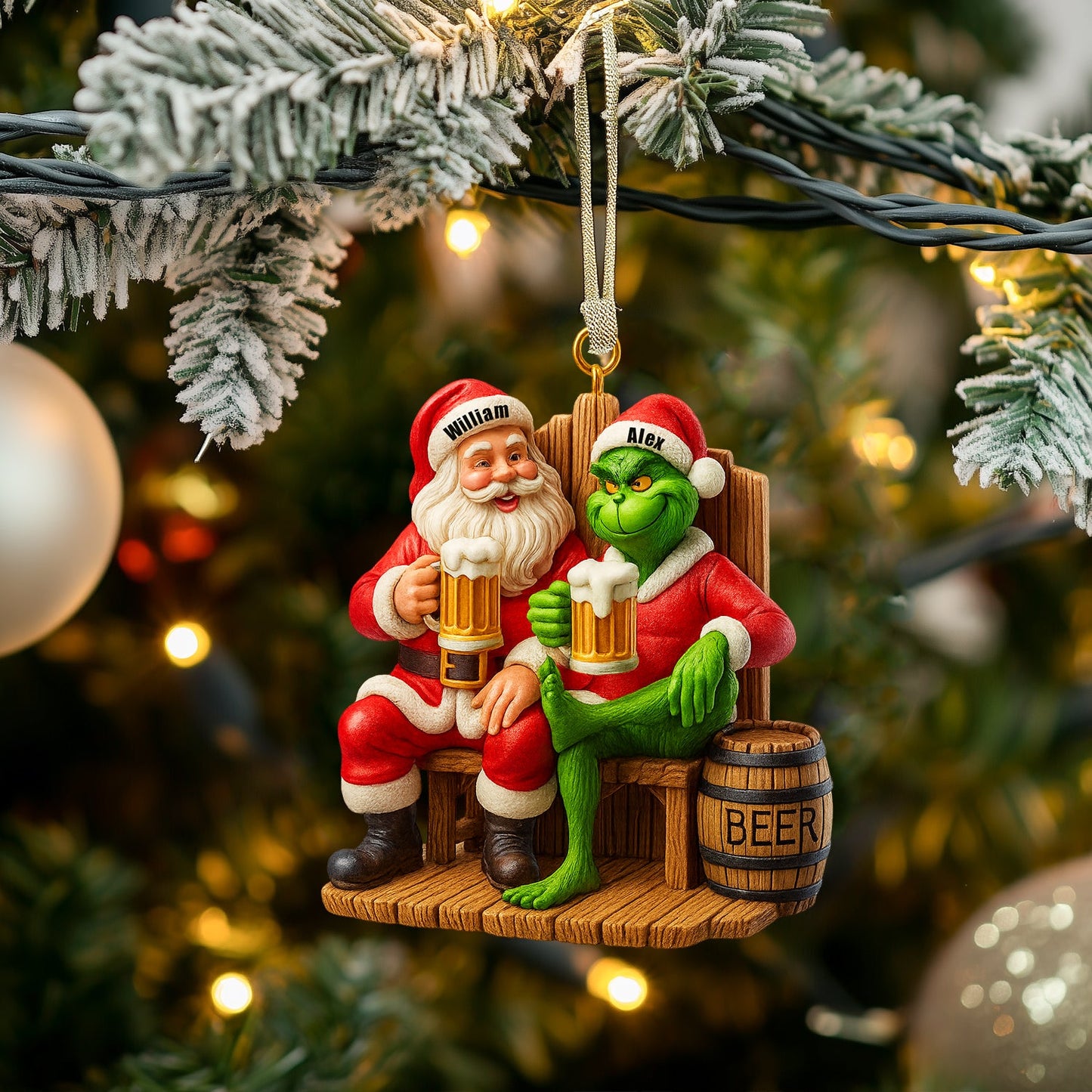 Beer Friends, Home Decor, Christmas Ornament, Personalized Ornament