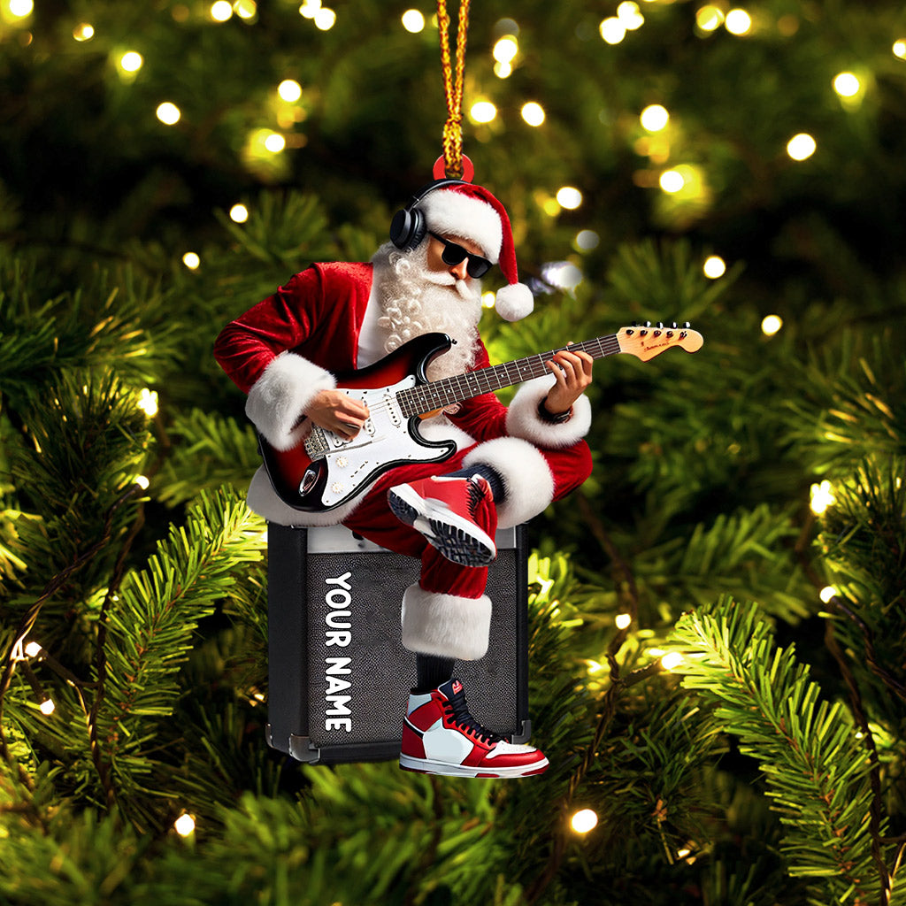 Santa Street Musician Home Decor Christmas Ornament, Personalized Ornament
