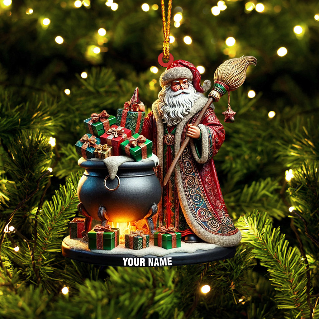 Santa Witch Home Decor Christmas Ornament, Personalized Ornament