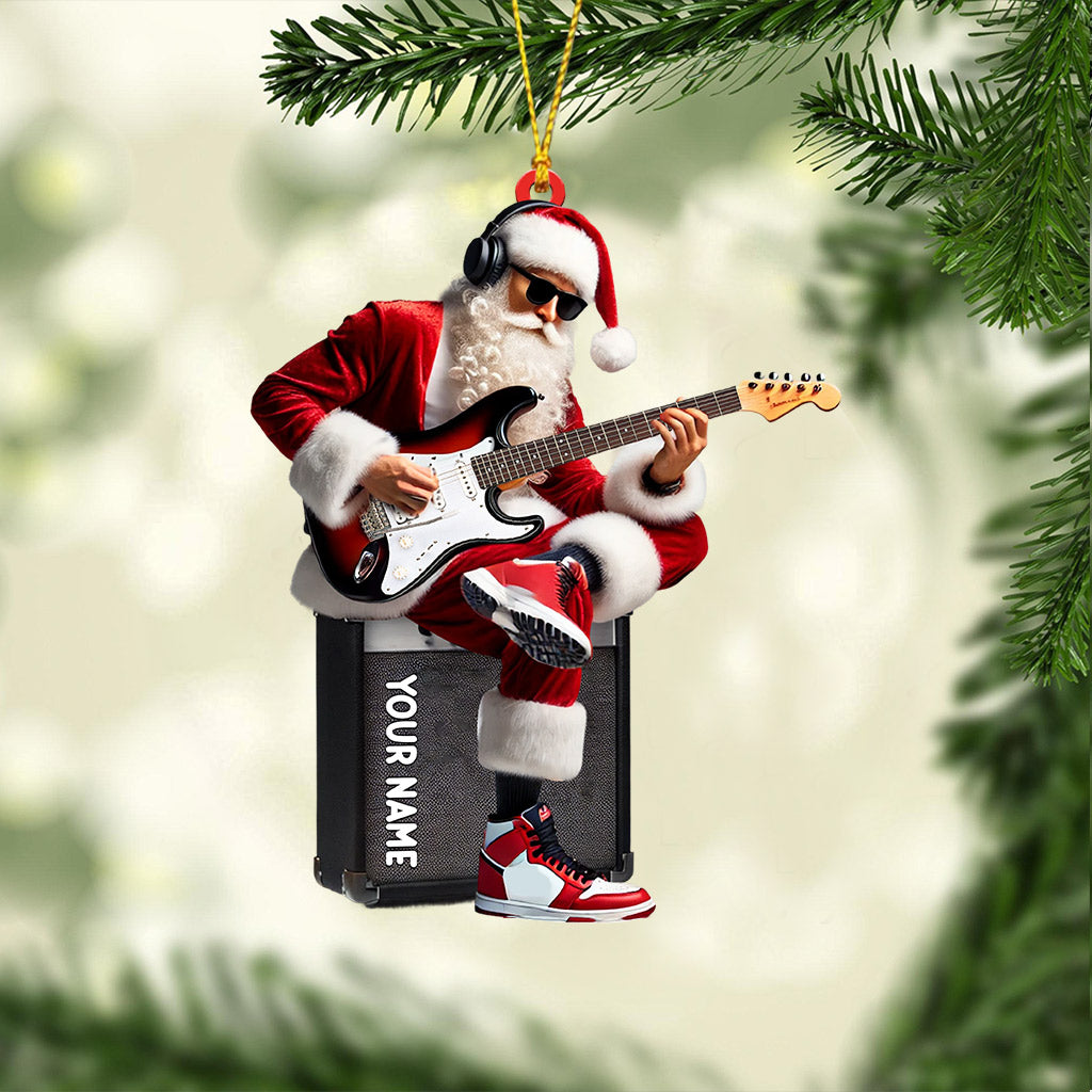 Santa Street Musician Home Decor Christmas Ornament, Personalized Ornament