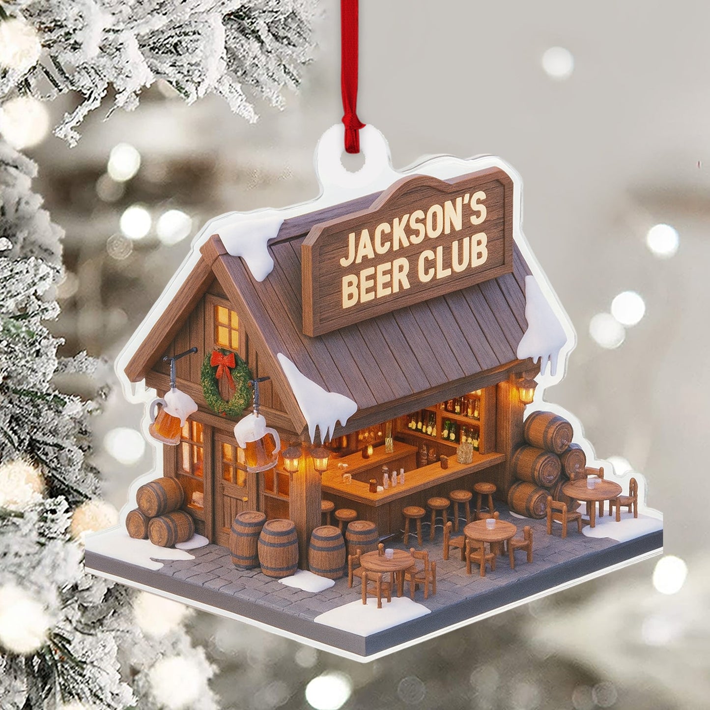 Beer Club, Home Decor, Christmas Ornament, Personalized Ornament