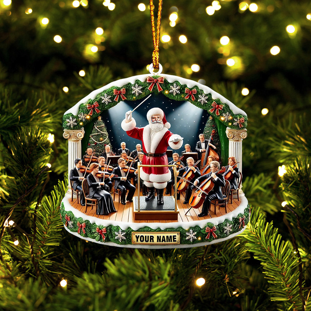 Santa Orchestra Home Decor Christmas Ornament, Personalized Ornament