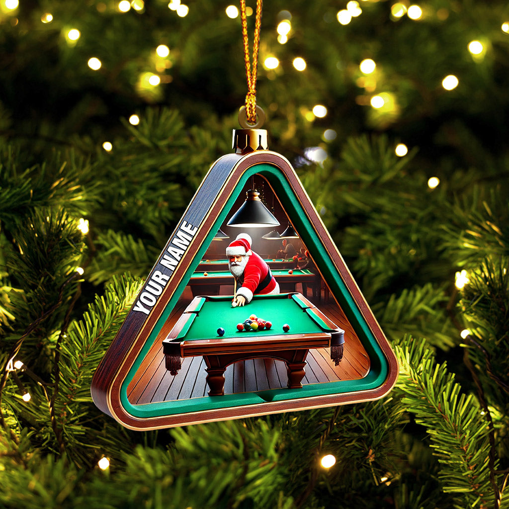 Billiard Santa Decor Christmas Ornament, Personalized Ornament