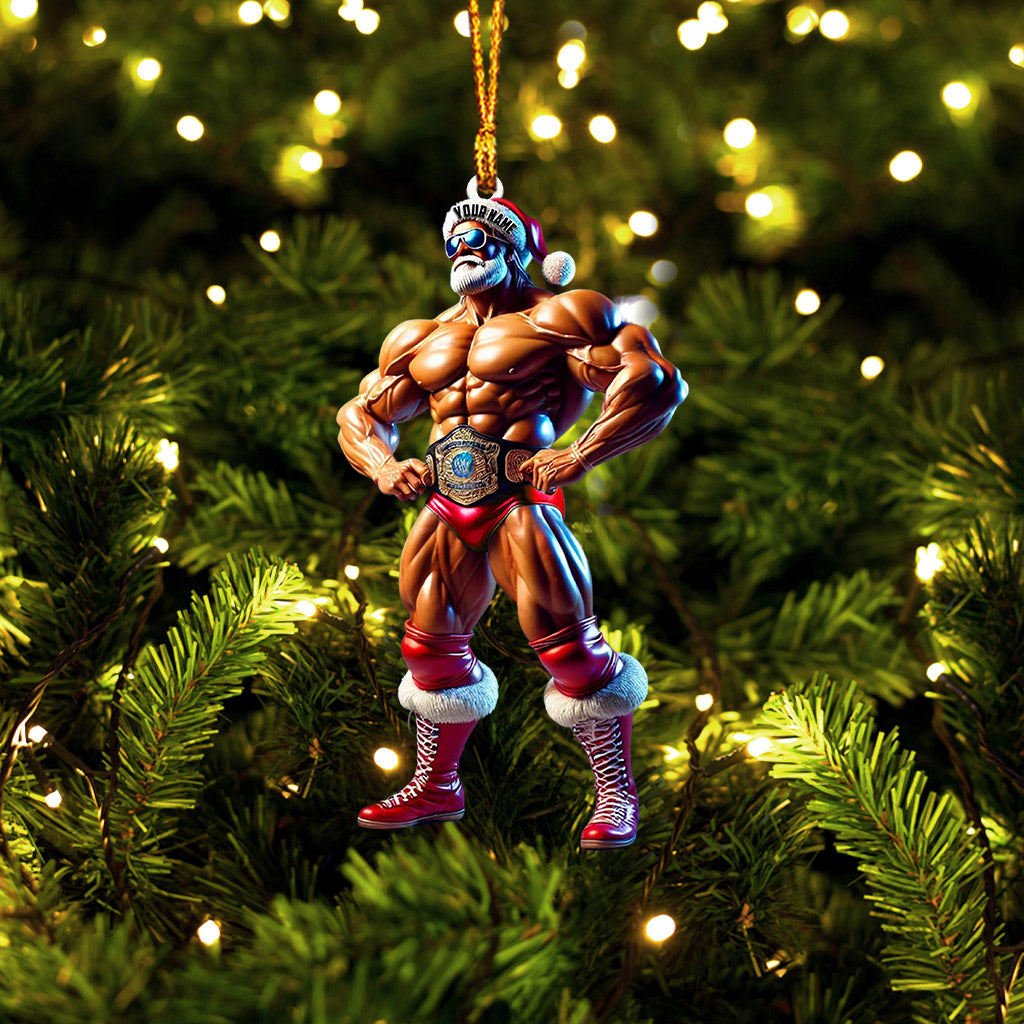 Strong Santa Home Decor Christmas Ornament, Personalized Ornament