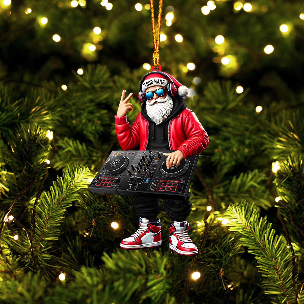 Santa DJ Home Decor Christmas Ornament, Personalized Ornament