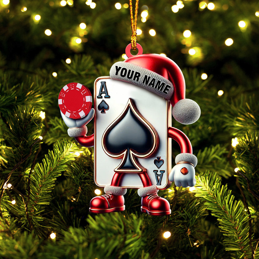 Poker Home Decor Christmas Ornament, Personalized Ornament