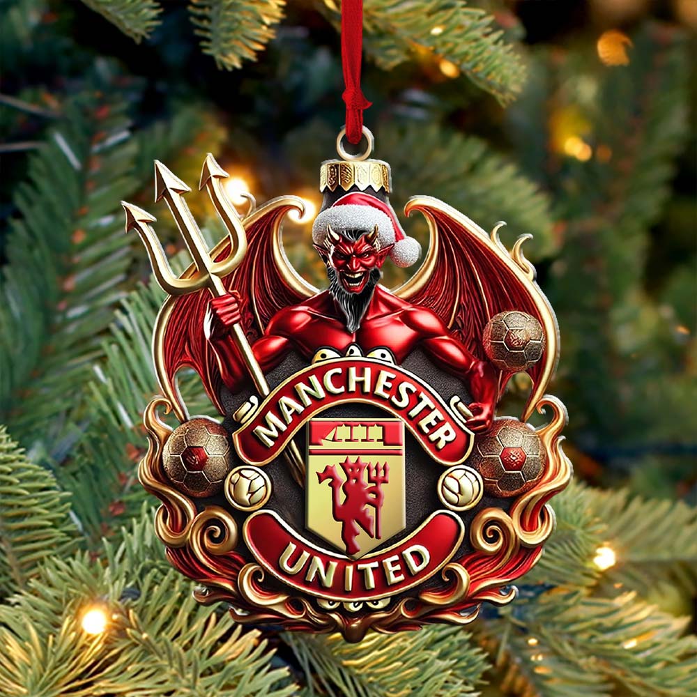 Manchester United Ornament, Christmas Gift for Football Lover