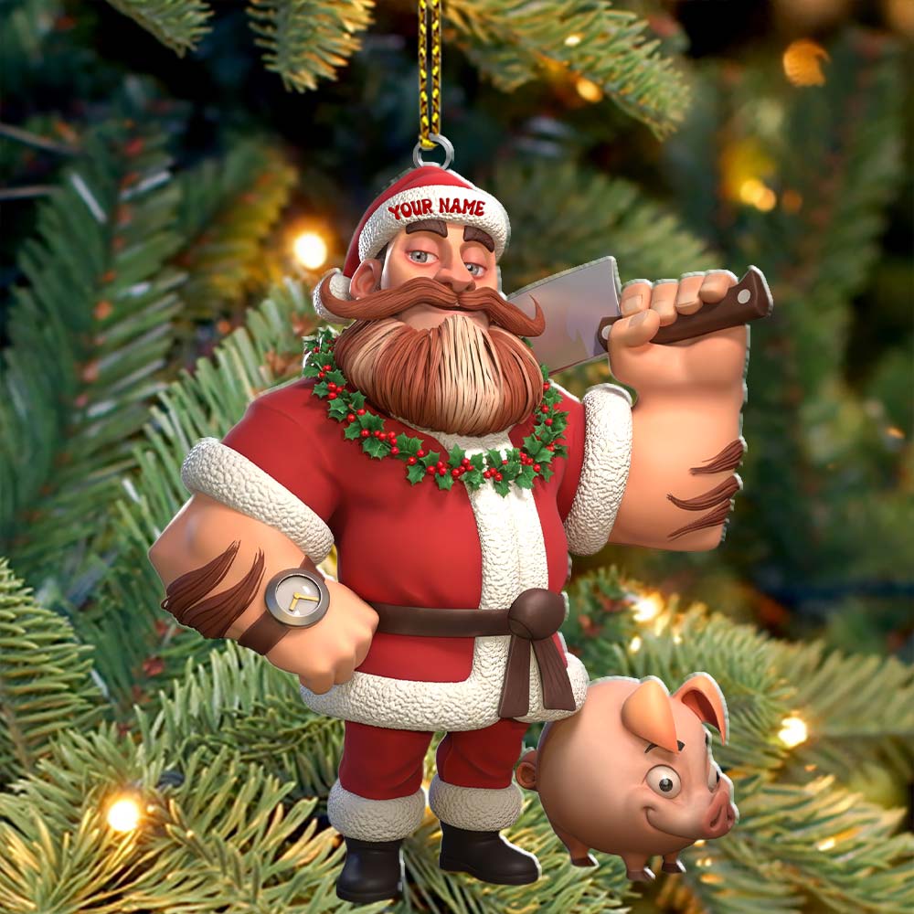 Christmas Butcher Home Decor, Christmas Ornament, Personalized Ornament