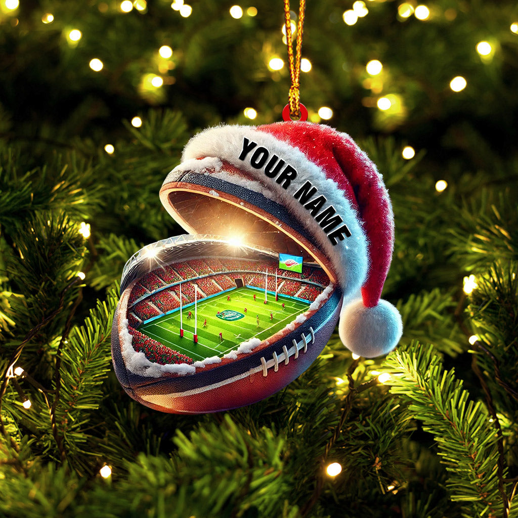 Gridiron Football Stadium Home Decor Christmas Ornament, Personalized Ornament