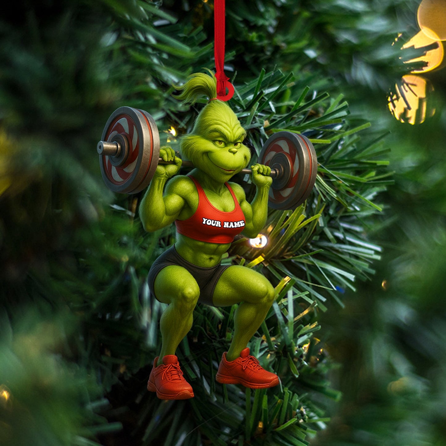 Lady Weightlifting, Home Decor, Christmas Ornament, Personalized Ornament