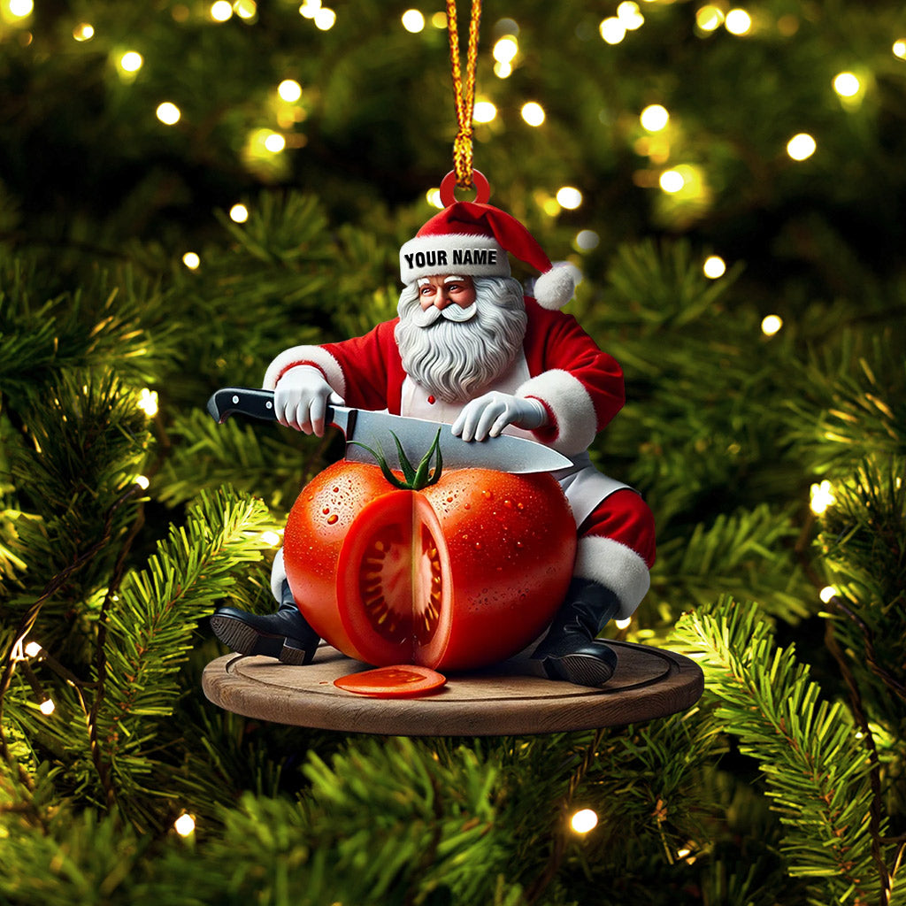 Chef Santa Home Decor Christmas Ornament, Personalized Ornament