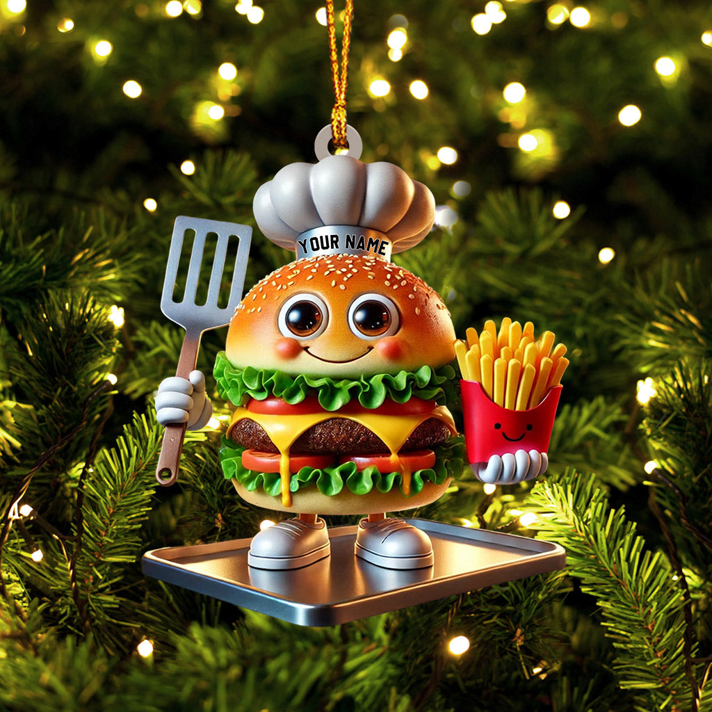 Fast Food Home Decor Christmas Ornament, Personalized Ornament