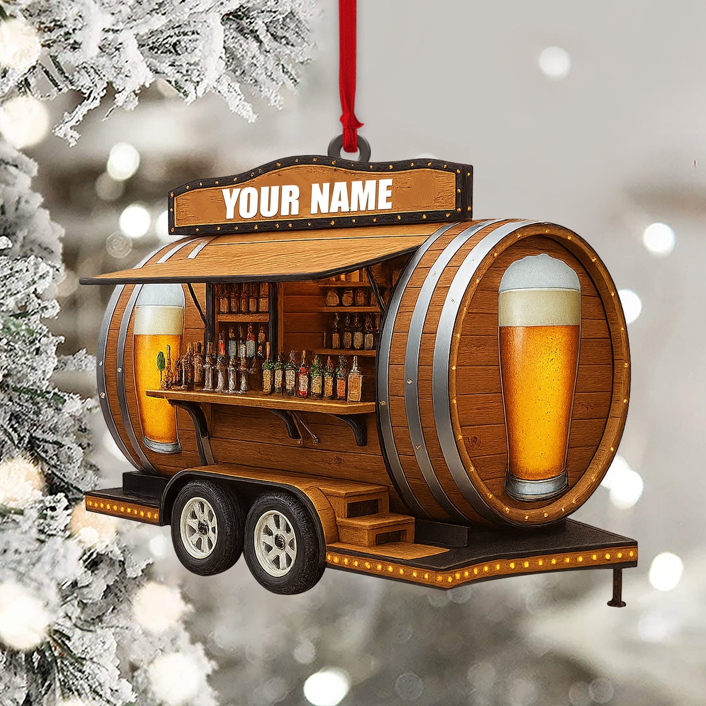 Christmas Beer Shop, Home Decor, Christmas Ornament, Personalized Ornament