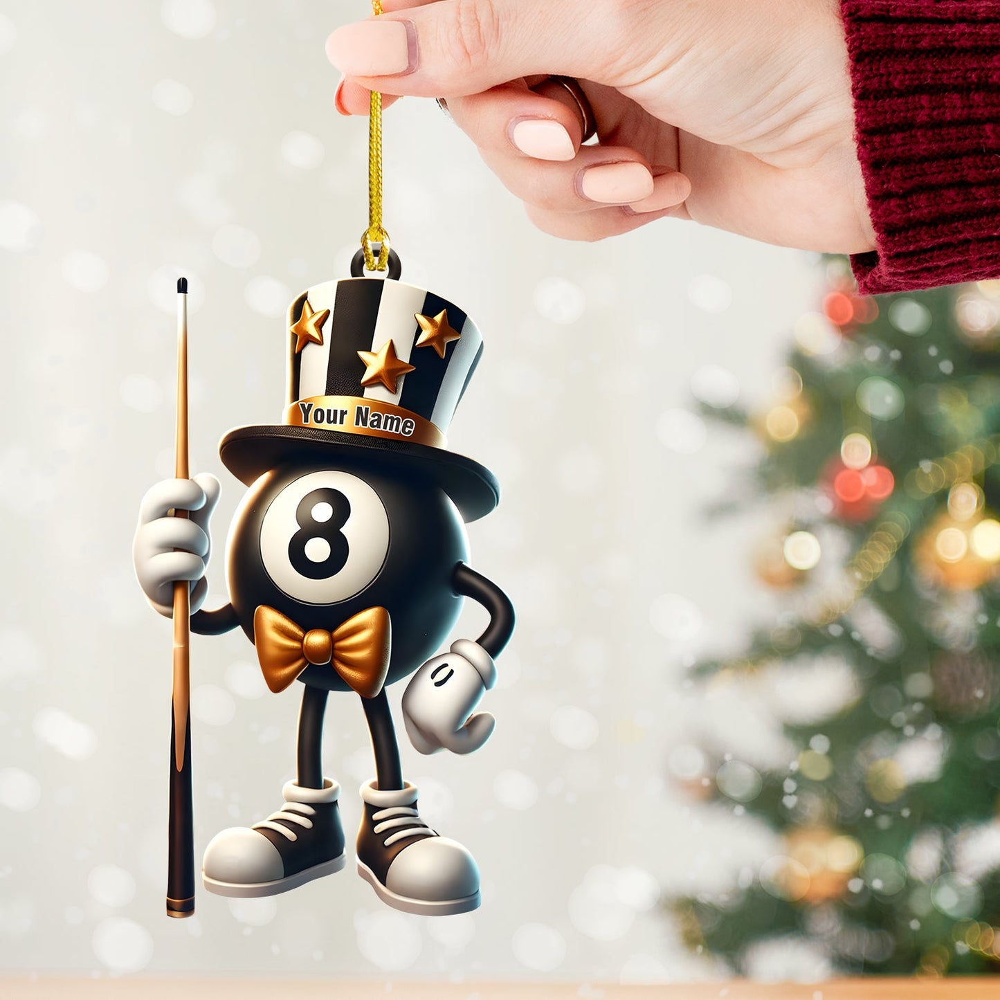 Mr.Billiard Christmas Ornament, Personalized Ornament