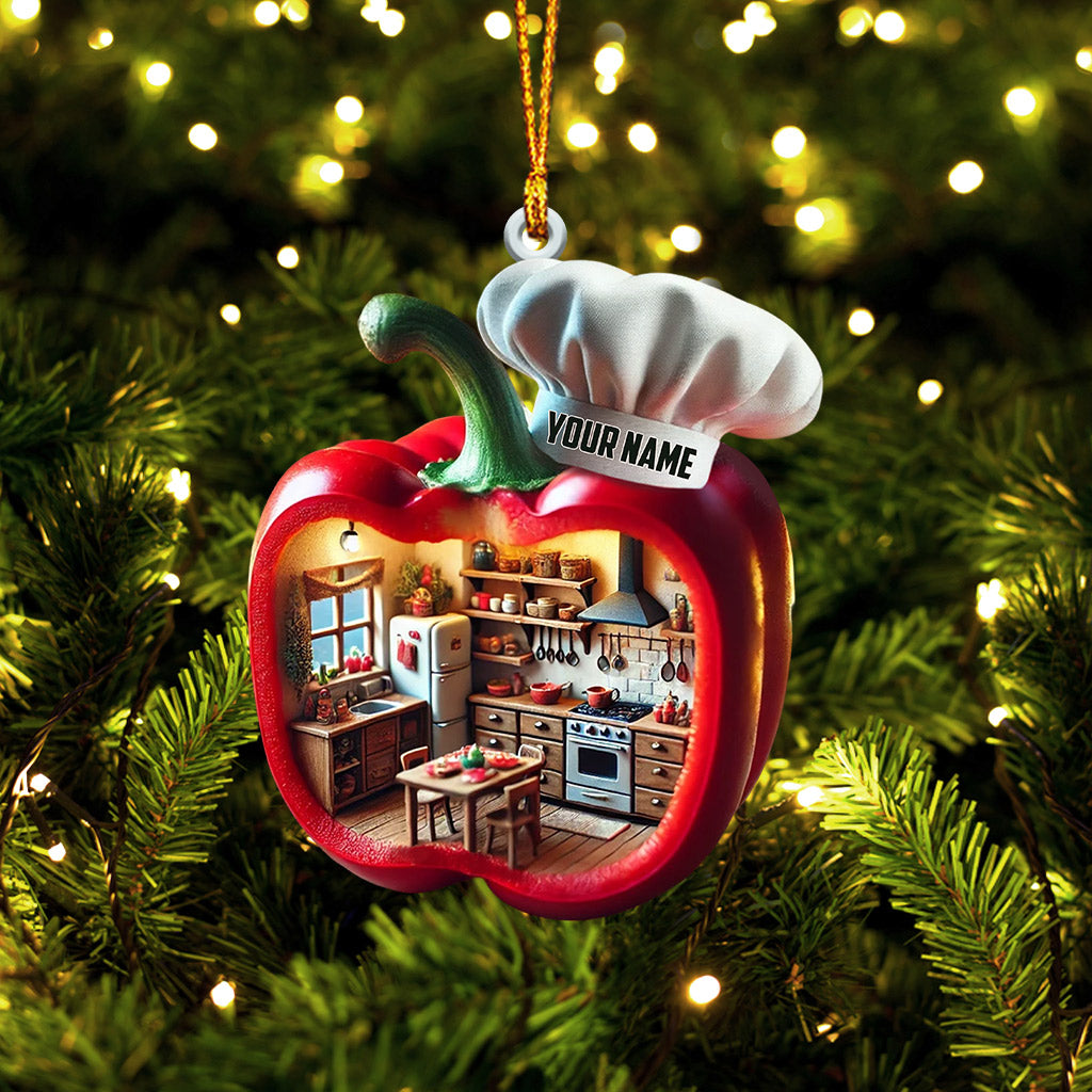 Bell Pepper Christmas Ornament, Personalized Ornament