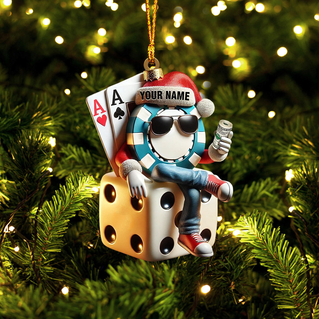 Dice Home Decor Christmas Ornament, Personalized Ornament