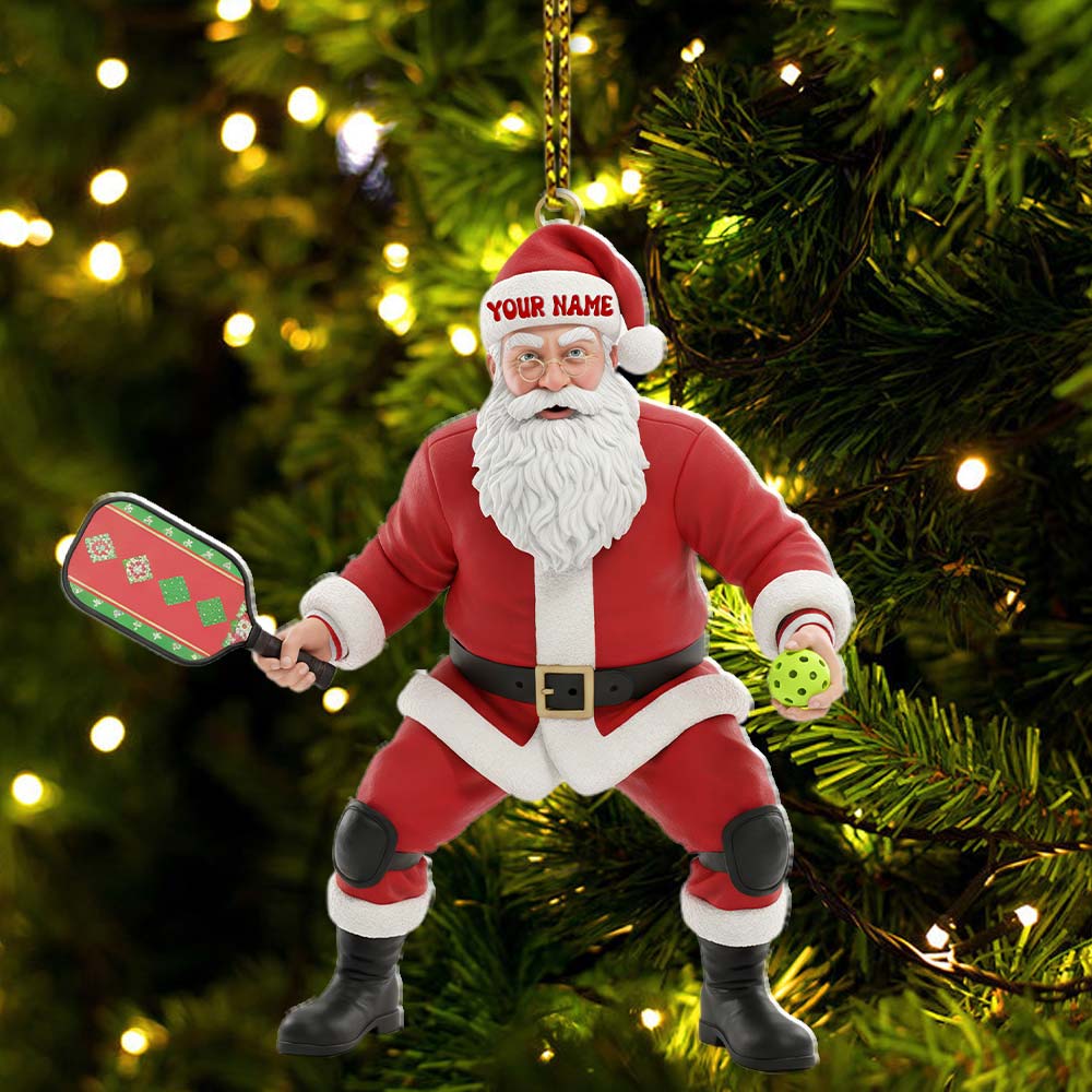 Pickle Ball Santa, Home Decor, Christmas Ornament, Personalized Ornament