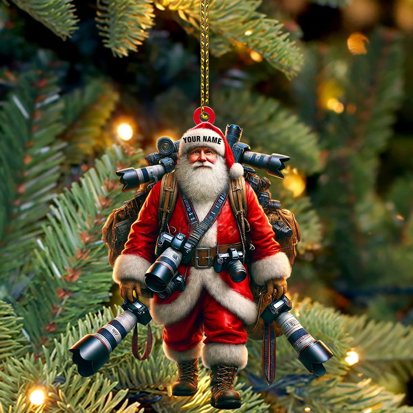 Photographer Santa Home Decor Christmas Ornament, Personalized Ornament